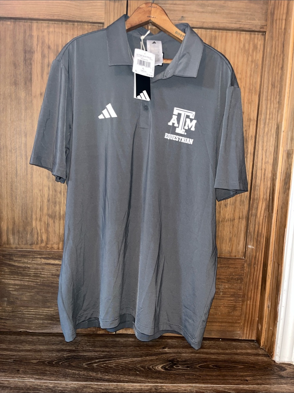 adidas Gray Texas A&M Equestrian Polo Shirt